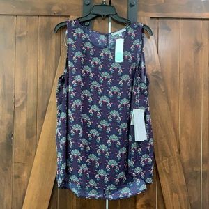 Sleeveless floral blouse